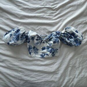 Abercrombie & Fitch Poplin Off-The-Shoulder Top, XS